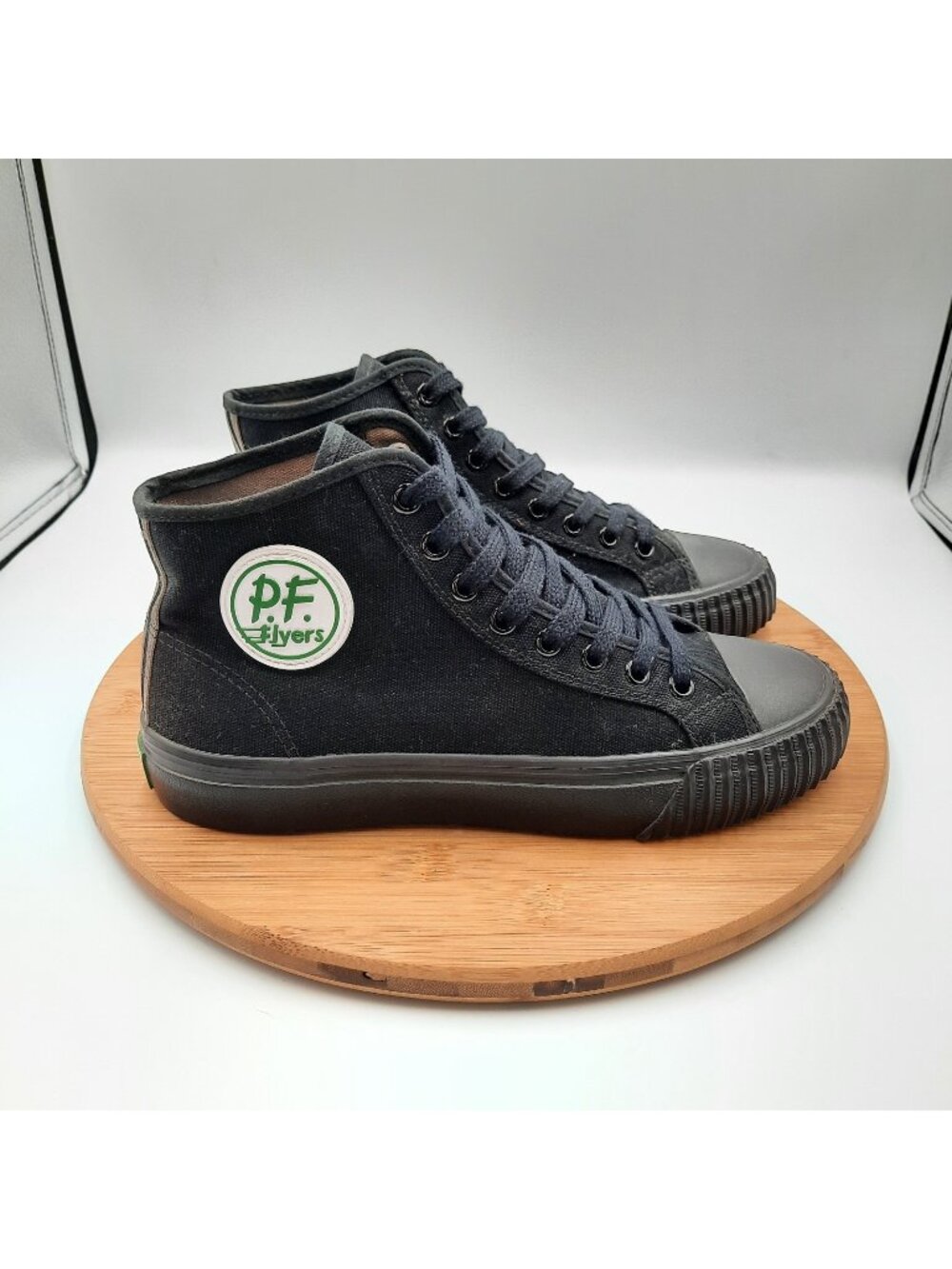 PF Flyers Center Hi M6.5 W8 Shoes 'Sandlot' Black High Top Canvas Sneakers